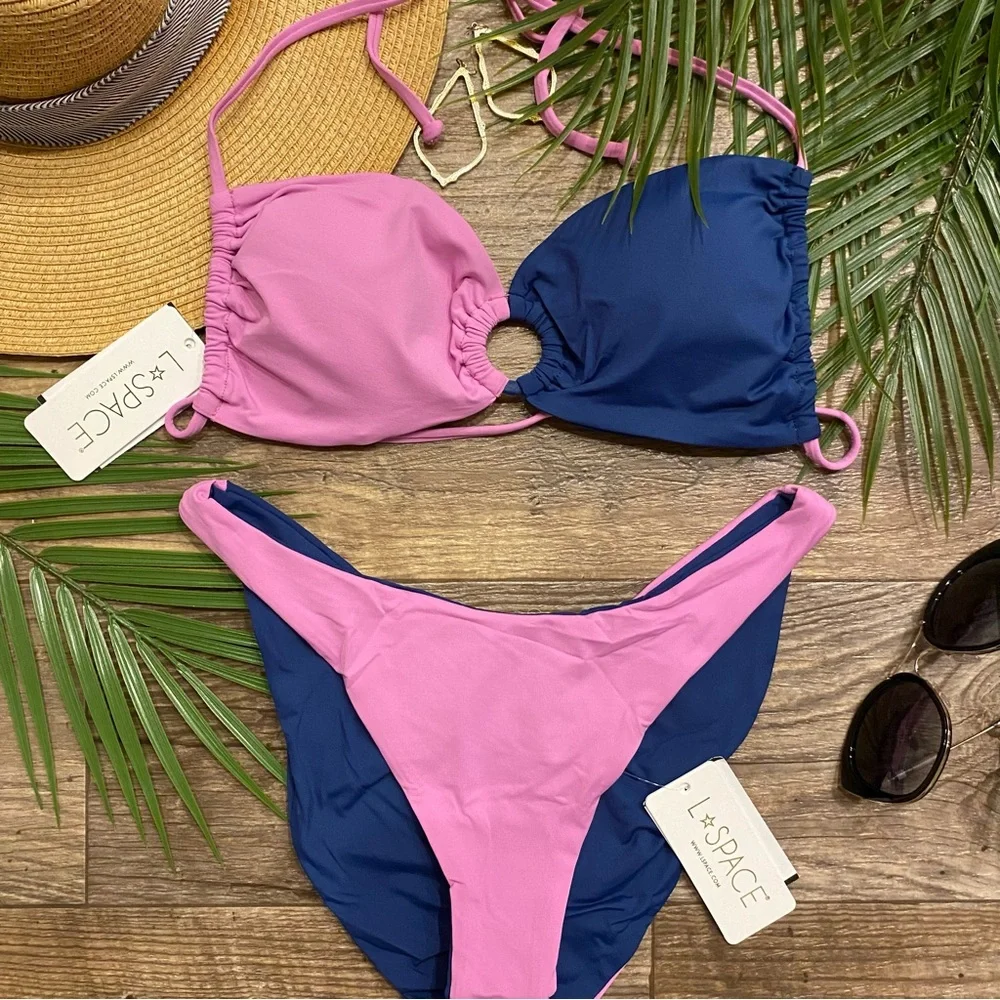 L*Space Colorblock Ring Freddie Bikini Top | Mercury Classic Bottom